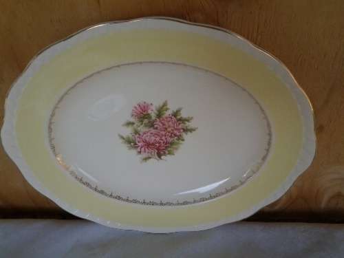 stunning pastel yellow Alfred Meakin porcelain serving platter