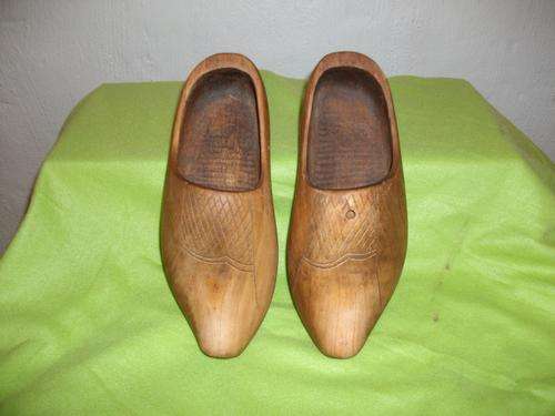 A pair of wooden clogs