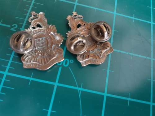 SADF Administration Corps brass collars, pair