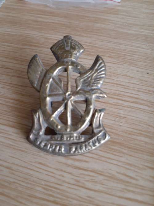 SA Railways and Harbour Brigade WWII cap badge