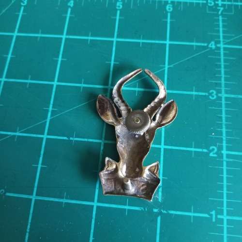 SADF large brass Bokkop cap badge