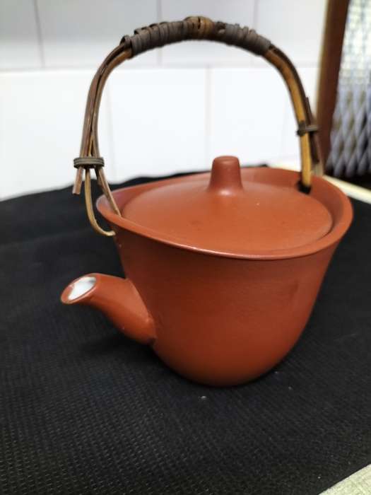 * ## VINTAGE JAPANESE RED CLAY TEA POT.
