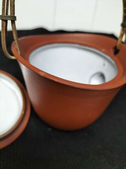 * ## VINTAGE JAPANESE RED CLAY TEA POT.