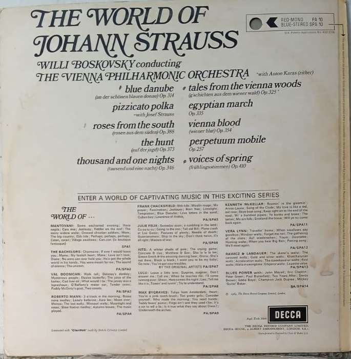 LP - Johann Strauss - The World of Johann Strauss