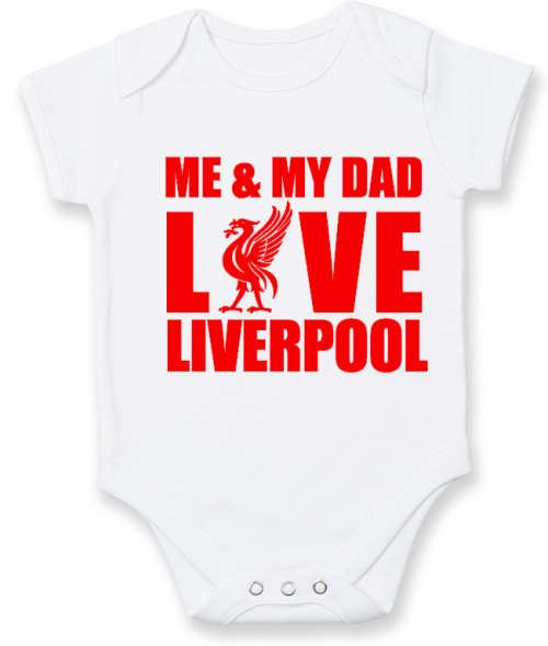 PERSONALISED LIVERPOOL FC Baby Grow with NAME & NUMBER/Me & My Dad Love Liverpool Baby Grow