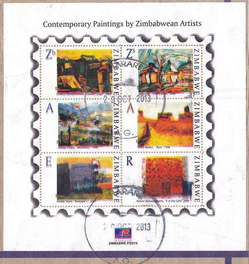 Zimbabwe colour shift 2009 SG MS 1276 fine used usual creasing.