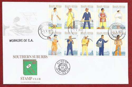 Limited Edition (only 17 printed) Rare SSSC FDC 9 - Workers of South Africa