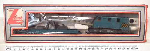 LIMA HO: Vintage SNCF Recovery Crane with Support Wagon in Good Boxed, Used condition(Italy)