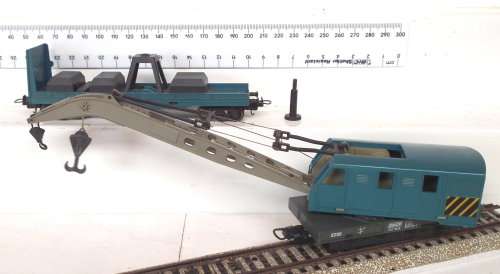 LIMA HO: Vintage SNCF Recovery Crane with Support Wagon in Good Boxed, Used condition(Italy)