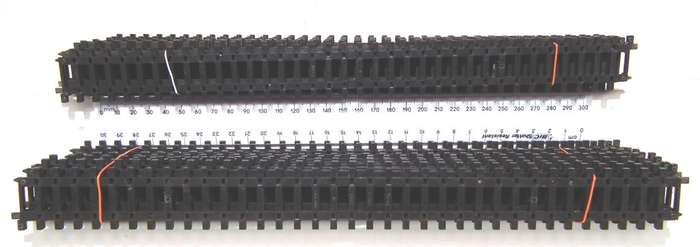 TRI-ANG OO:  20pc Vintage Solid Metal, High Profile Strait Track in Fair Used Condition.(England)