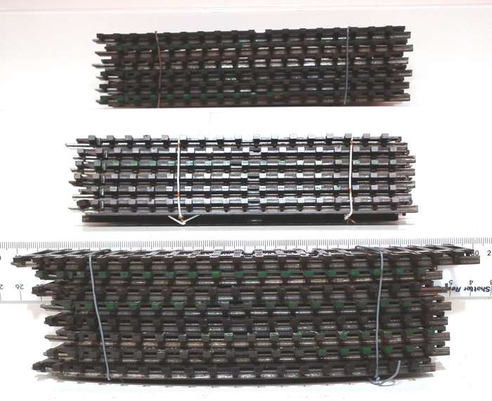 TRI-ANG OO:  20pc Vintage Solid Metal, High Profile Mixed Track in Fair Used Condition.(England)