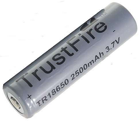 Rechargeable Lithium-Ion Battery 18650 3.7V 2500mAh (Unprotected)