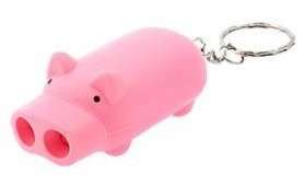Flash-light Keyring Pink Piggy 2 LED (Batteries Included)