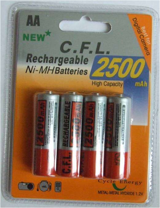 FREE SHIPPING!!!!!! 4 X AA 2500mAh Rechargeable Ni-MH Batteries