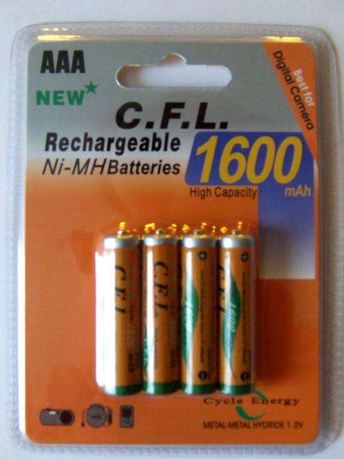 FREE SHIPPING!!!!!! 4 X AAA Rechargable Batteries1600mAh WOW!!!!!!