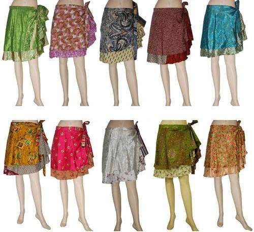 Silk Multi Wear Double Layered Wrap Around Skirts  from India