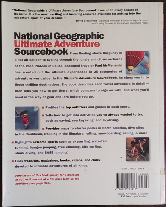 National Geographic Ultimate Adventure Sourcebook by Paul McMenamin - SOFT COVER