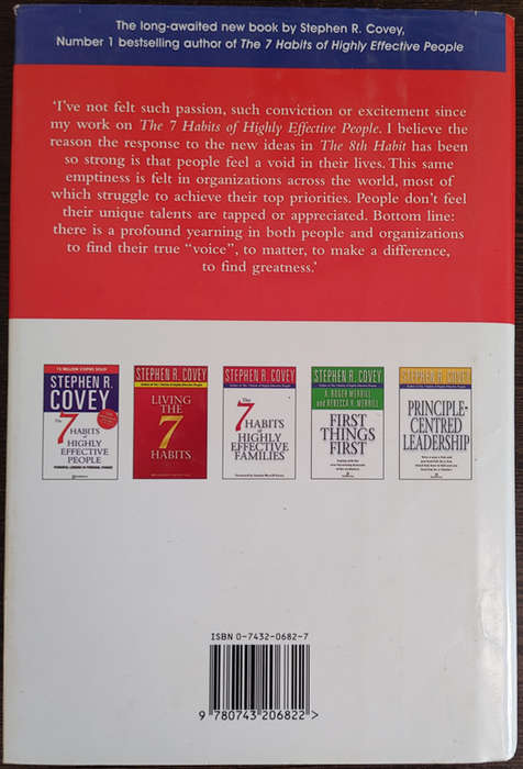 The 8th Habit: From Effectiveness to Greatness by Stephen R. Covey - HARD COVER