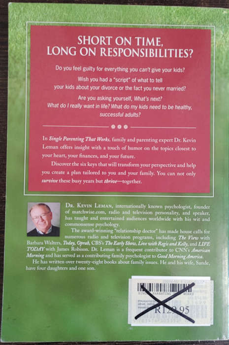 Single Parenting That Works by Dr. Kevin Leman - SOFT COVER