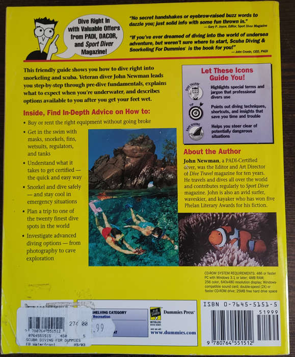 Scuba Diving & Snorkeling for Dummies by John Newman - SOFT COVER