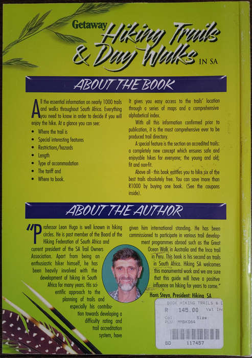 Getaway Guide to Hiking Trails & Day Walk`s in South Africa by Leon Hugo - SOFT COVER