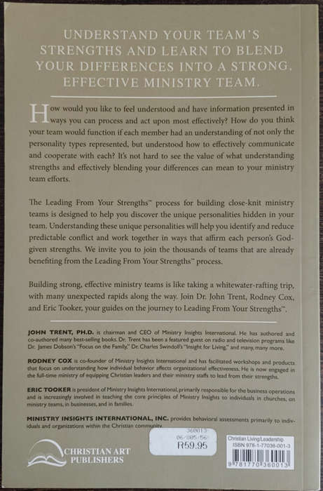Leading from your Strengths by John Trent, Rodney Cox and Eric Tooker - SOFT COVER