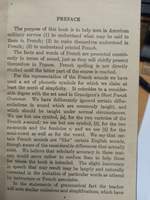 First Lessons in Spoken French for Men in Military Service - 1917