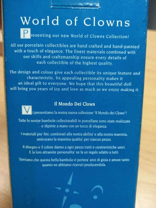 World of Clowns - Hand-painted / hand crafted fine porcelain doll Clown
