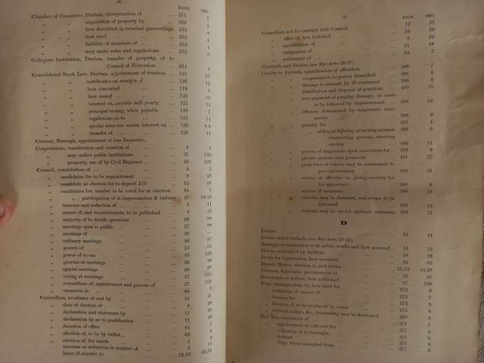 Laws and Bye-Laws - Borough of Durban - 1898