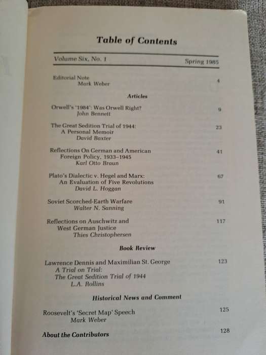 The Journal of Historical Review - Vol 6 Number 1 - Spring 1985