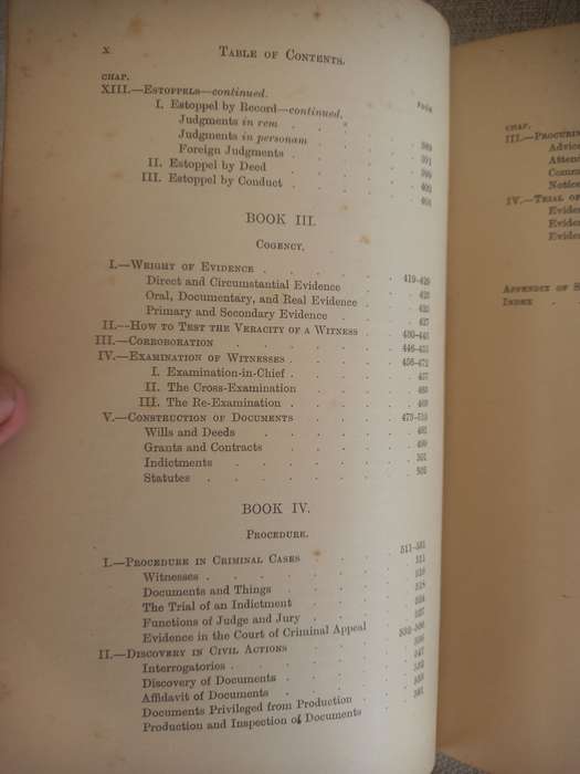 Powell`s Principles and Practice of the Law of Evidence - 10th edition - William Blake Odgers - 1921