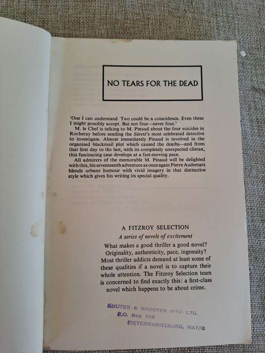 No Tears For The Dead (Uncorrected Proof) - Pierre Audemars