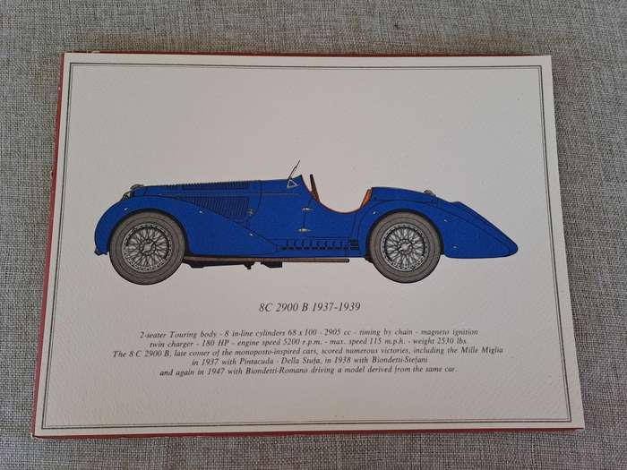 Vintage Alfa Romeo Car Prints / Drawings - 7 prints