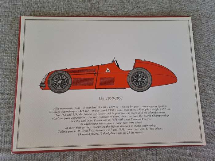 Vintage Alfa Romeo Car Prints / Drawings - 7 prints