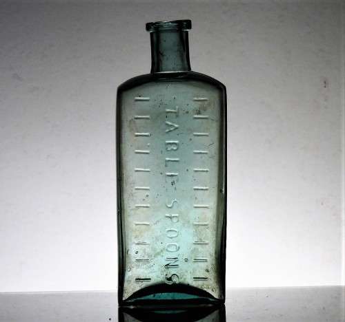 ANTIQUE TABLE SPOONS MEDICATION BOTTLE