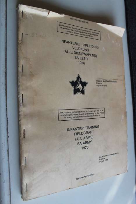 1976 Infantry training fieldcraft (all arms SA Army) Infanterie opleiding veldkuns