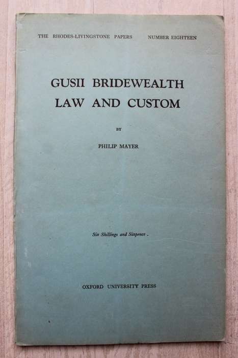 Gusii Bridewealth law and custom - Mayer