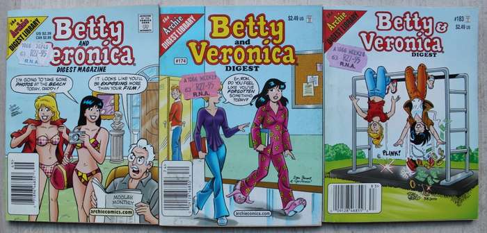 Archie Digest Magazine Comics x 3 Betty and Veronica