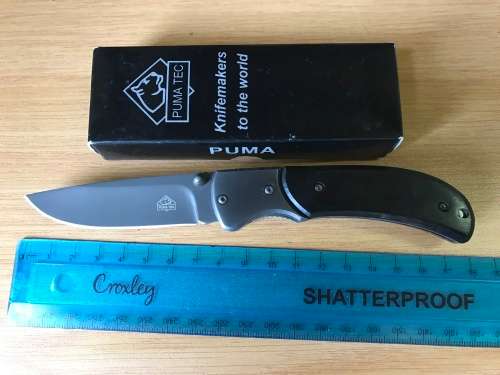 Puma Tec Ebenholz (Ebony Wood) Folding Liner Lock Knife