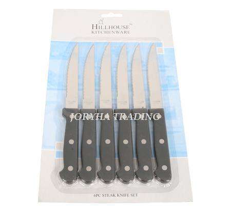 KNIVES STEAK P.P.-HANDLE CARD-OF-6