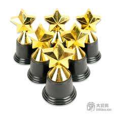 Star award trophy, perfect for Hollywood party, 12cm plastic