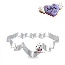 Heart with wings cookie cutter metal, 9x3.5cm