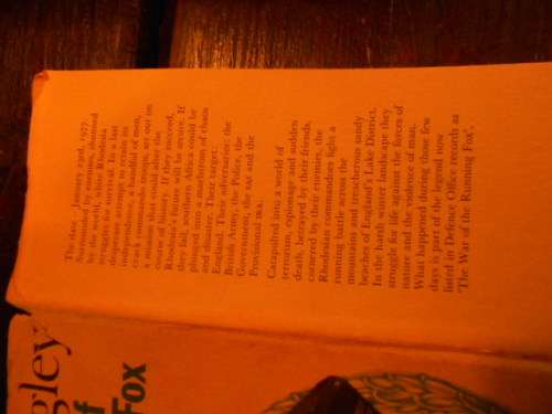 BOB LANGLEY - THE WAR OF THE RUNNING FOX -  MICHAEL JOSEPH 1978 HARDBACK