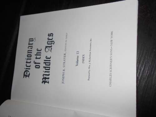 J STRAYER EDITOR - DICTIONARY OF MIDDLE AGES VOL 13 INDEX - CHARLES SCRIBNER