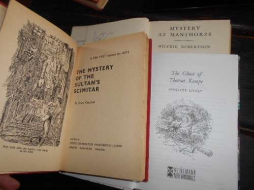 3 child books W Robertson -Mystery Manthorpe  - P Lively - Ghost of T Kemp, Mystery Sultans Scmitar
