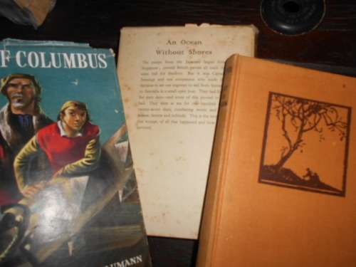 3 BOOKS - OCEAN WITHOUT SHORES Jennings,SON OF COLUMBUS Stubbs KIDNAPPED Stevenson