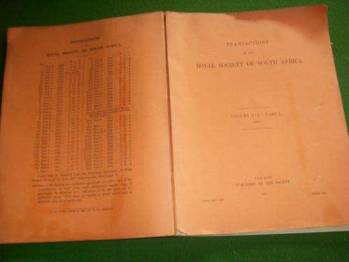 TRANSACTIONS OF THE ROYAL SOCIETY  SOUTH AFRICA VOL  XIX PART 3 1931 illus drawings fossil frogs etc