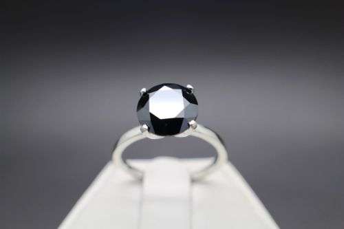 **2.48cts Genuine Natural Black Diamond Ring** Free Appraisal Certificate $1440