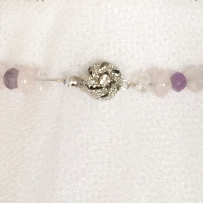 Amethyst, Rose Quartz & Crystal Necklace - Beautiful Quality Stones