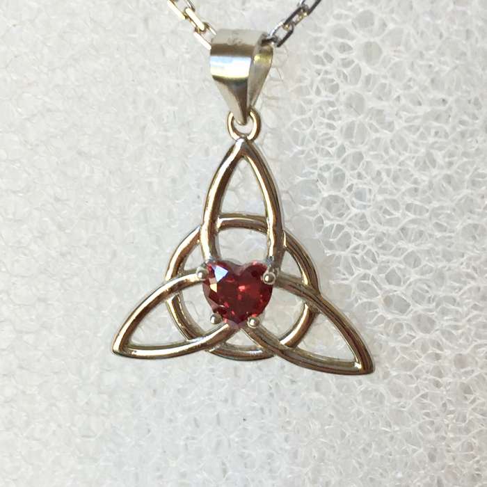 Celtic Triquetra Heart Sterling Silver Necklace
